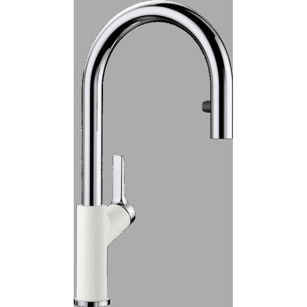 Blanco Urbena Pull Down Dual Spray Kitchen Faucet 1.5 GPM - Chrome/White 526391 - main
